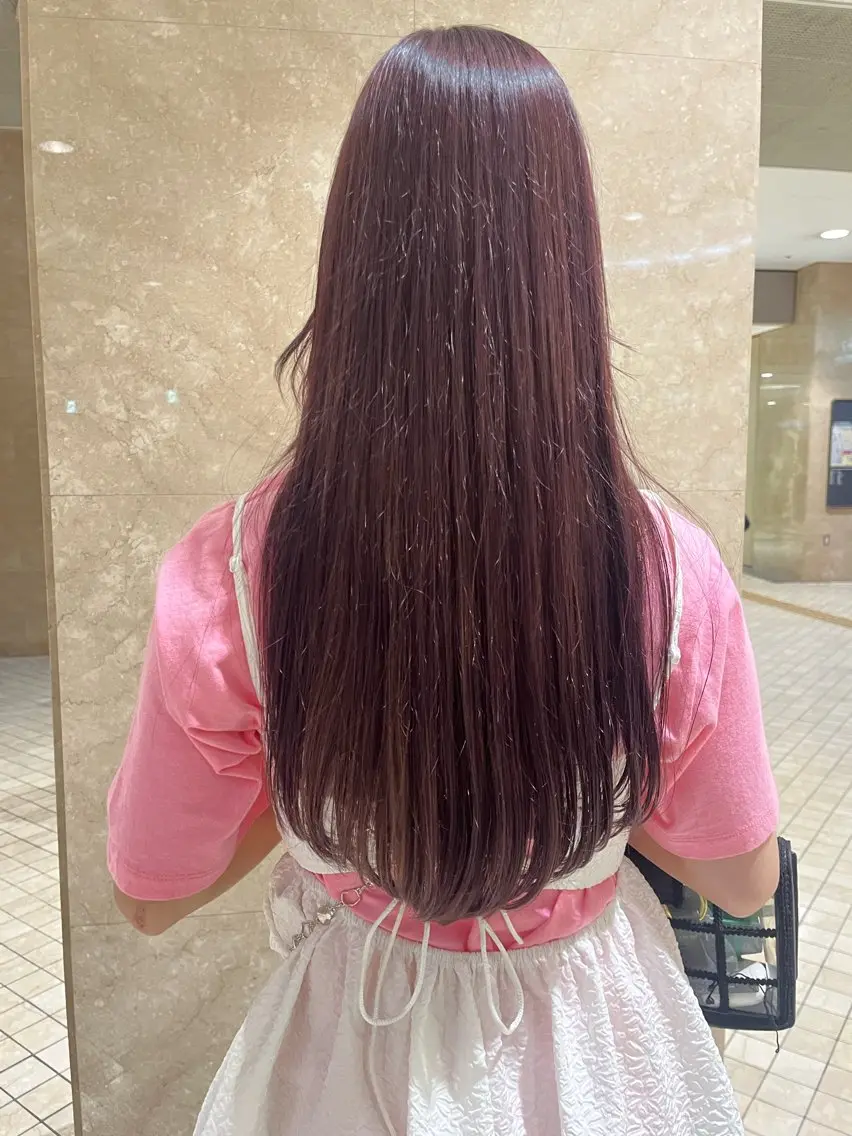 ロング ルナ|縮毛矯正 ×デザインカラー🥝のヘアスタイル
