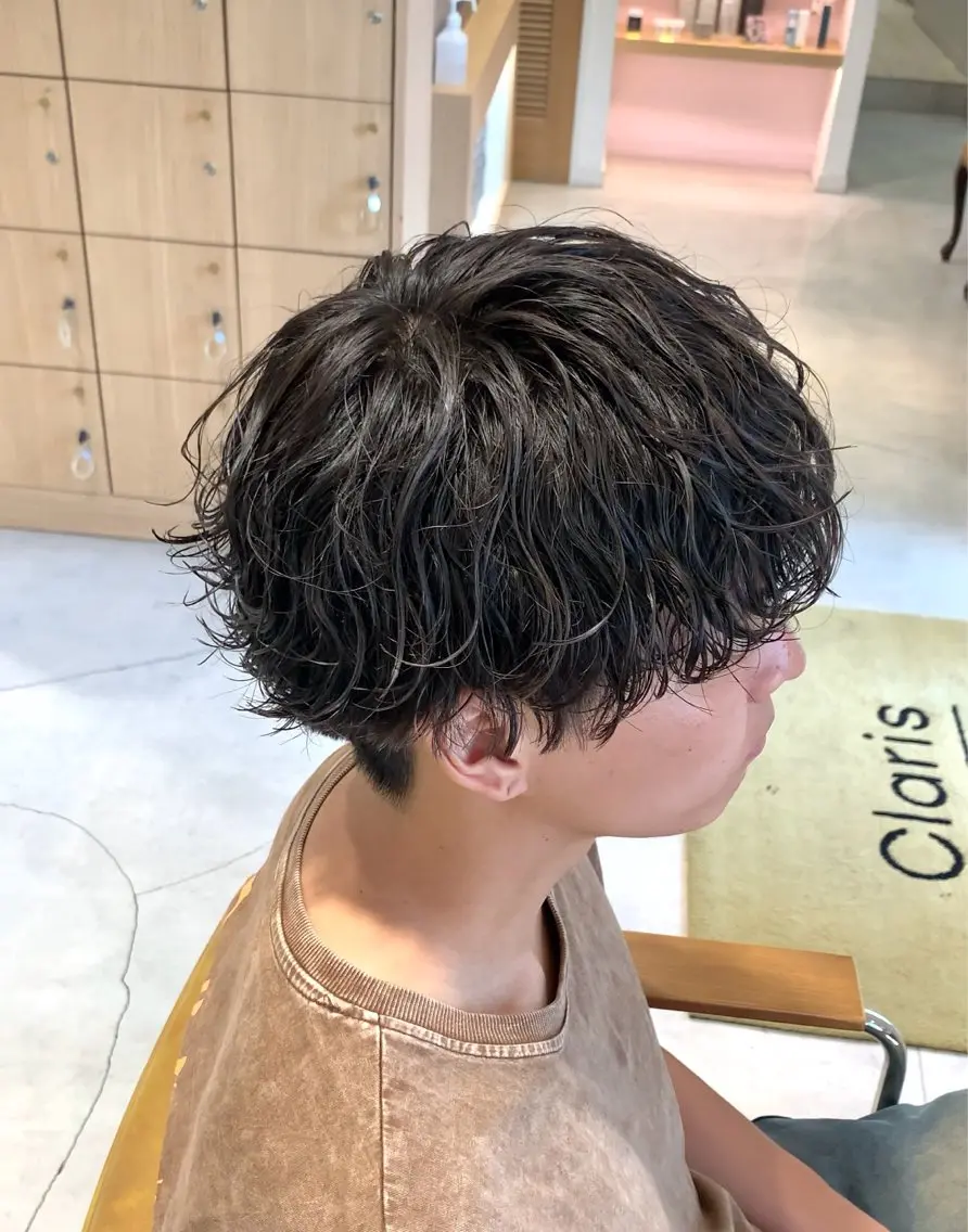 ショート パーマ メンズ メンズパーマ 波巻きパーマ カット パーマ 森川 力のヘアスタイル
