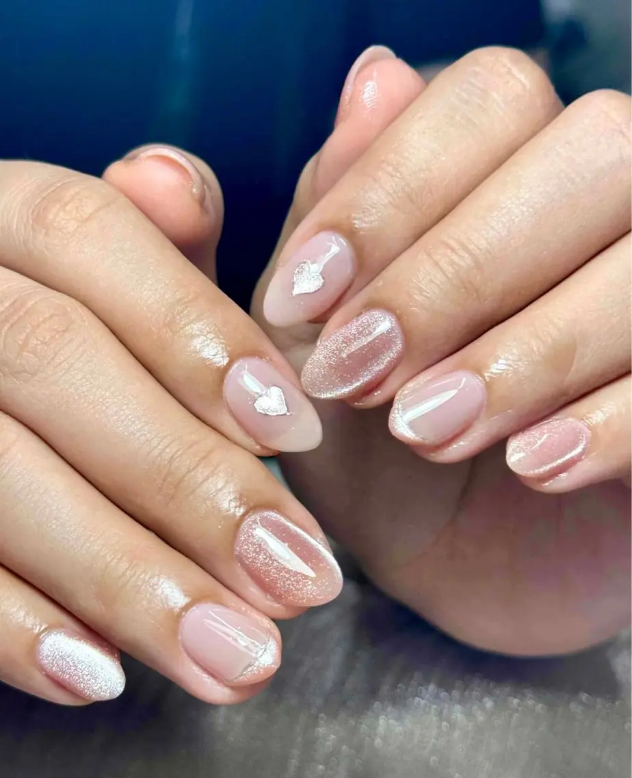 ネイル オーロラネイル ブルー チークネイル 長さ出し フットネイル Kaori ちゃんのネイルデザイン