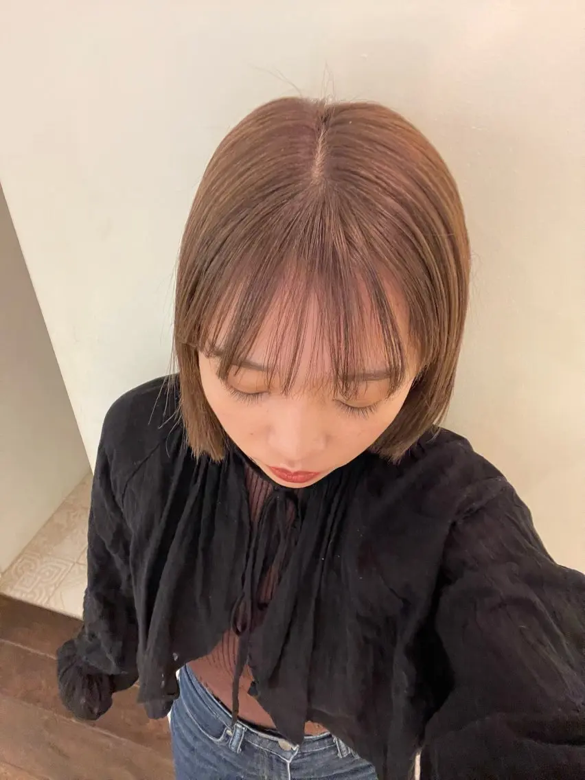 ミディアム 切りっぱなしボブ ボブ ホリグチ ルナのヘアスタイル