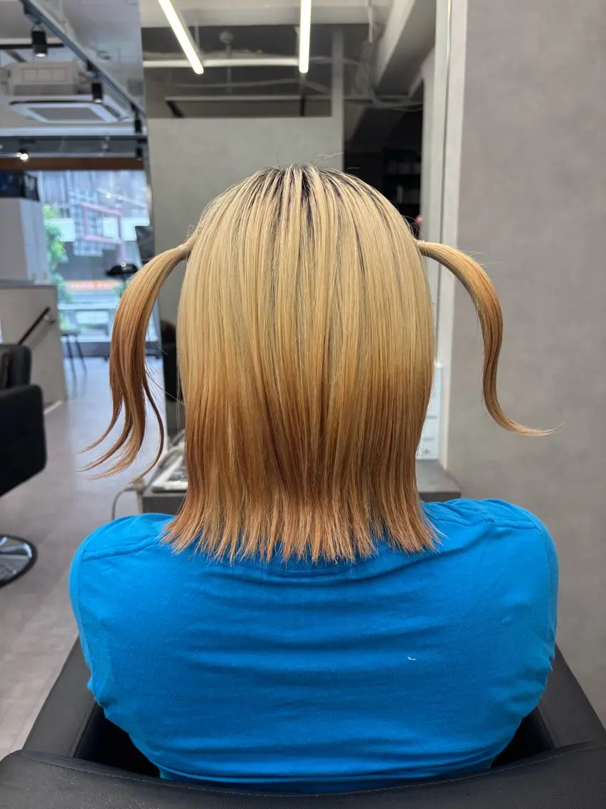 ショート ツインテール カット ヘアカラー モデル募集【急募】 神田梨世🪼のヘアスタイル