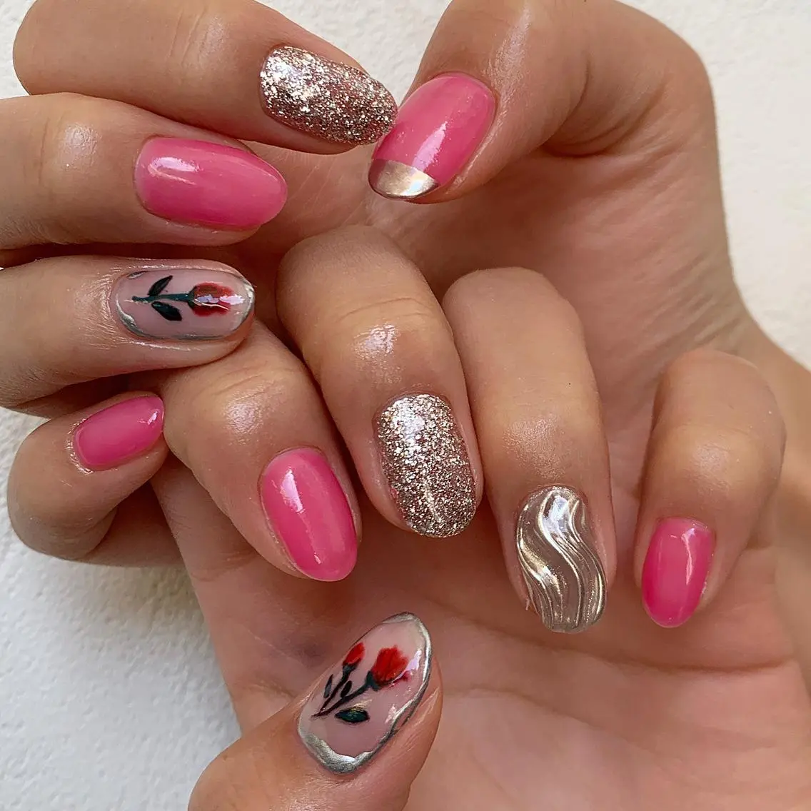 ネイル ピンク ハンドネイル ハンドケア lylynail YUUKAのネイルデザイン
