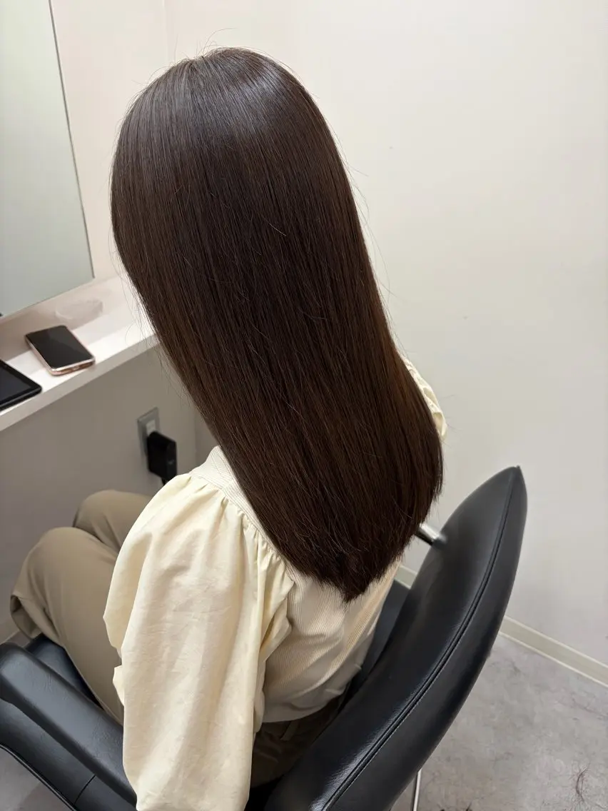 セミロング 髪質改善 トリートメント カット ヘアカラー 縮毛矯正 トリートメント とき/髪質改善/透明 感カラー☘️のヘアスタイル
