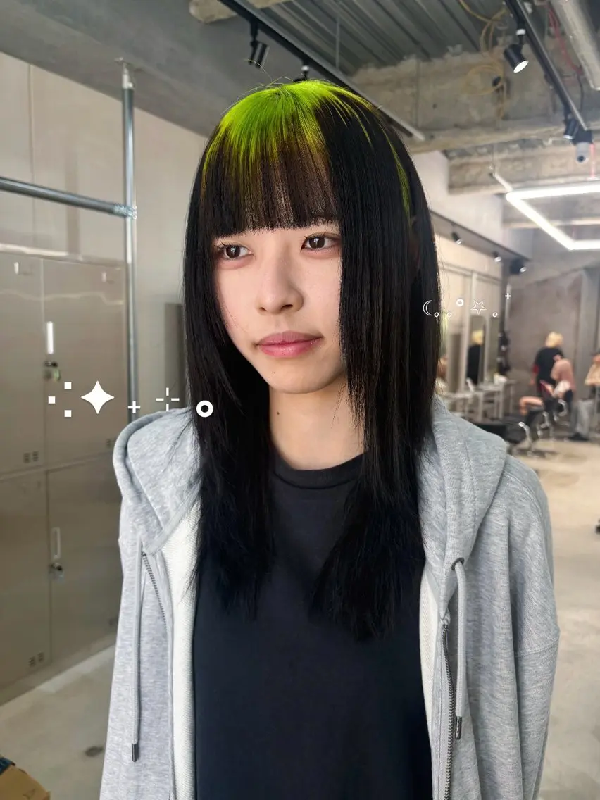 セミロング カラー ヘアカラー デザインカラー /rioのヘアスタイル