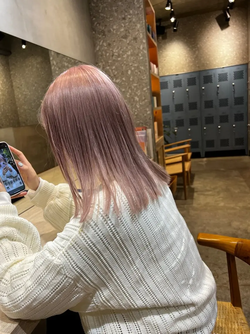 人気No.2カット+ケアブリーチカラー+2stepトリートメント🌷(全頭ブリーチ・リタッチ)※注意事項をお読みくださいの写真