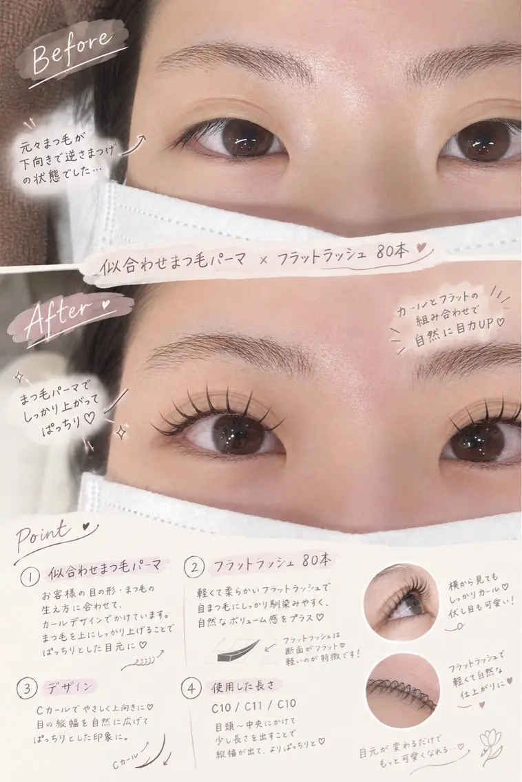 ✨リフエク✨似合わせまつ毛パーマ×フラットラッシュ80本の写真