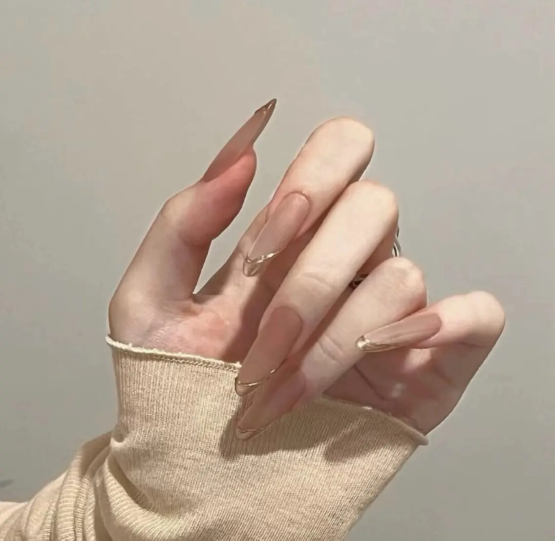 ネイル チークネイル 長さ出し フレンチネイル ガーリー 韓国ネイル sun nail池袋 モデル募集のネイルデザイン