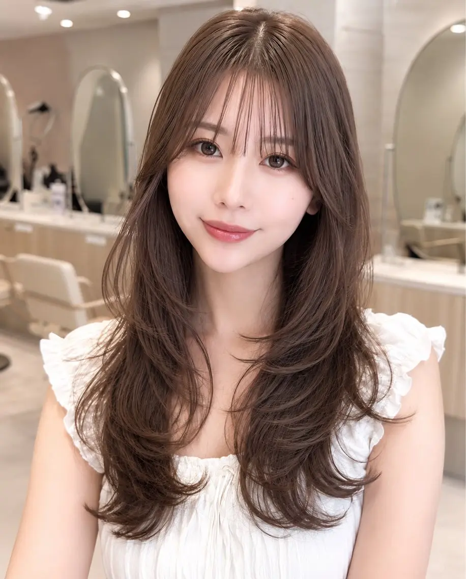 ロング 神戸/karina /レイヤー/顔まわりのヘアスタイル