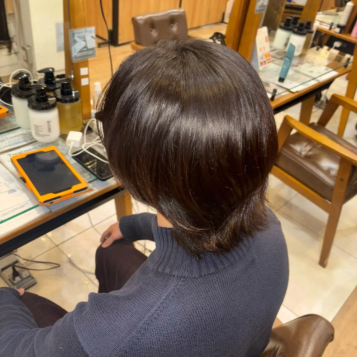 カラー メンズ ブラウンカラー ダークブラウン 新原 陽那のヘアスタイル