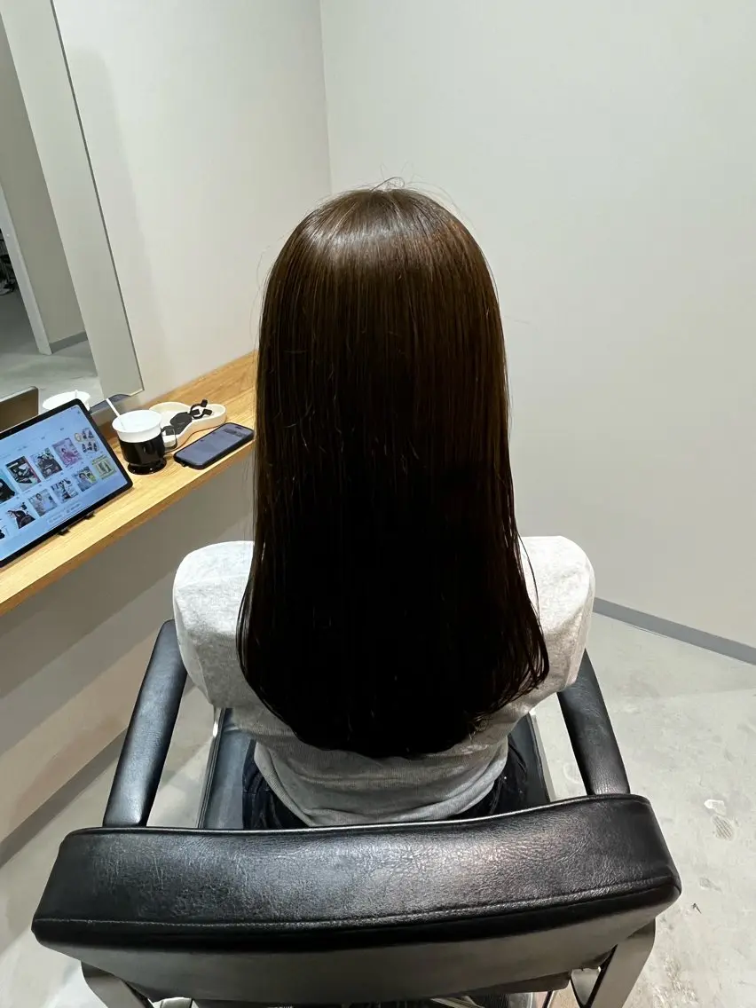 ロング omaフクダ 縮毛矯正/艶髪カラーのヘアスタイル
