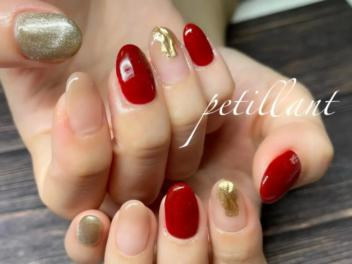 ネイル ボルドー nail salon petillantのネイルデザイン