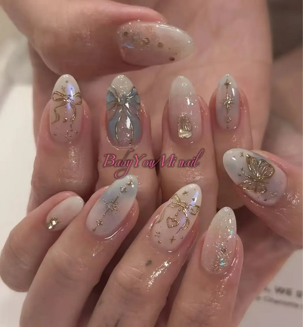 ネイル オーロラネイル チークネイル 成人式 フットネイル フレンチネイル ハンドネイル BabyYouMi nailのネイルデザイン
