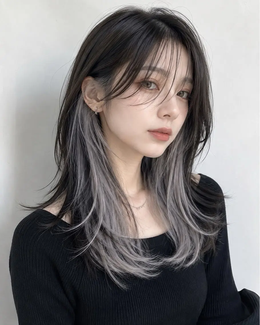 ロング カラー ヘアカラー 韓国×艶ハイトーンが かわいい✨️リオ🍒のヘアスタイル