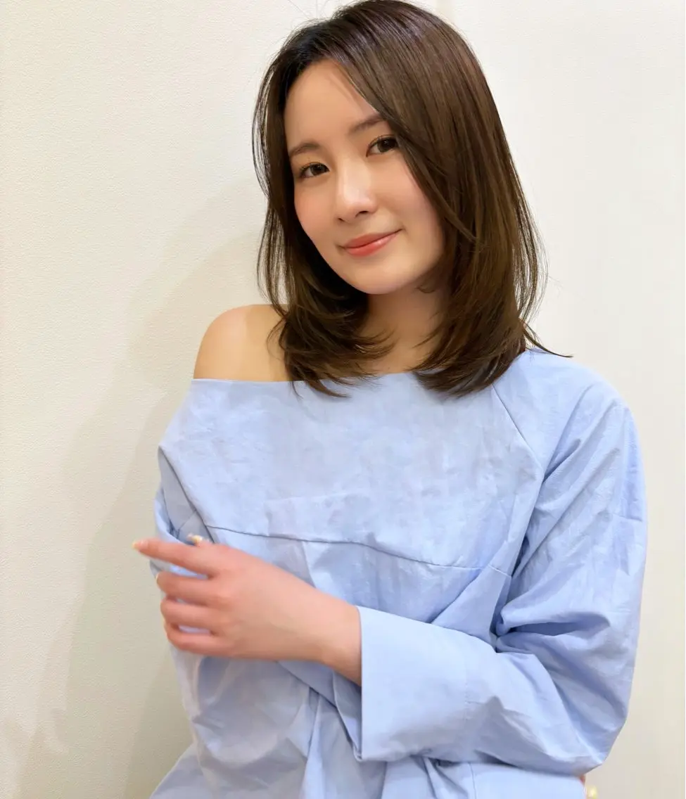 セミロング カラー カット ヘアカラー トリートメント 似合わせ美髪ヘア✨ 天王寺．阿倍野🌈のヘアスタイル