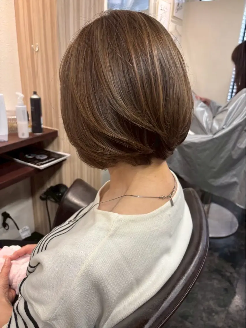 ショート カラー ブラウンカラー ヘアカラー 梅野 巧成のヘアスタイル