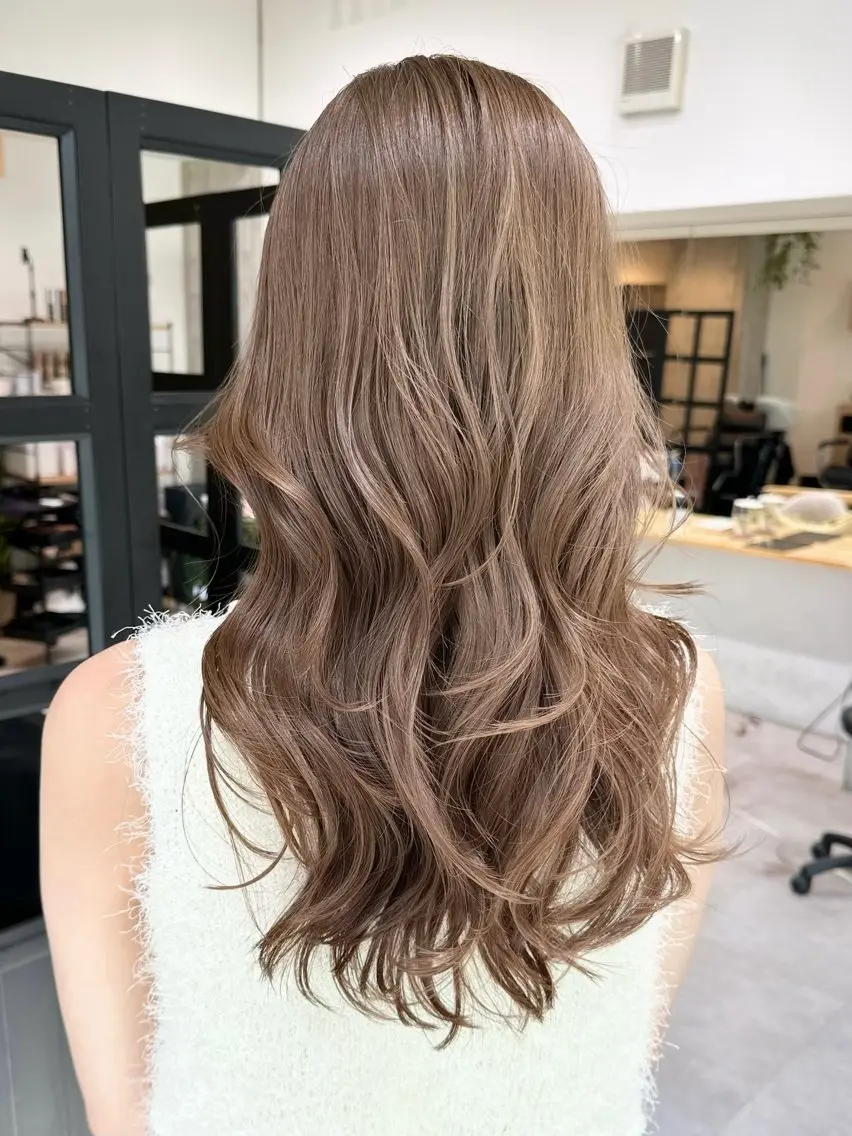 セミロング カット ヘアカラー トリートメント ✨透明感カラー 恵比寿HAYATO✨のヘアスタイル
