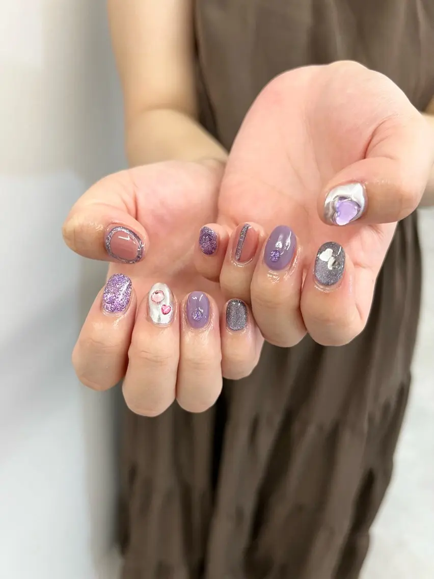 ネイル ジェルネイル 韓国ネイル マグネットネイル ニュアンスネイル パラジェル Bana_ Nailのネイルデザイン