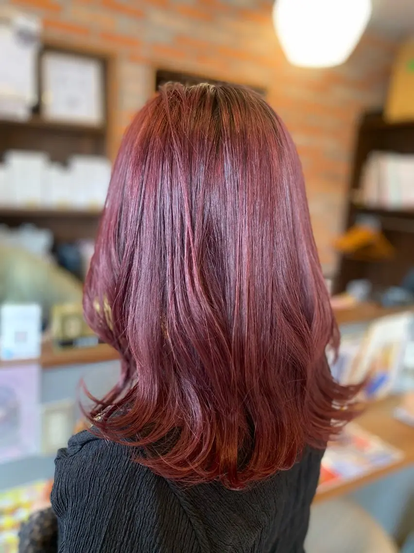 ミディアム カラー ダブルカラー レッドカラー ◤ Jammin.◢ Mizuho.のヘアスタイル