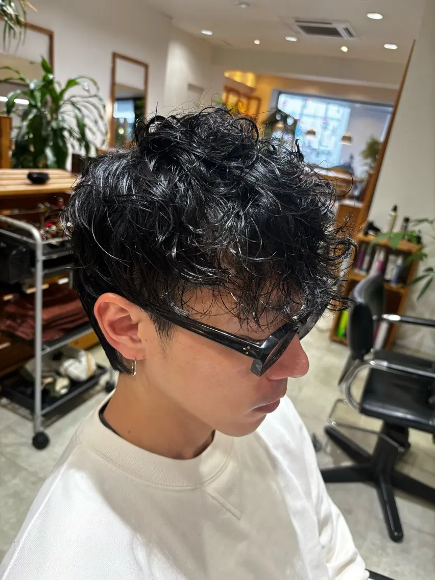 ショート パーマ メンズ カット パーマ Lino by hoNuaのヘアスタイル
