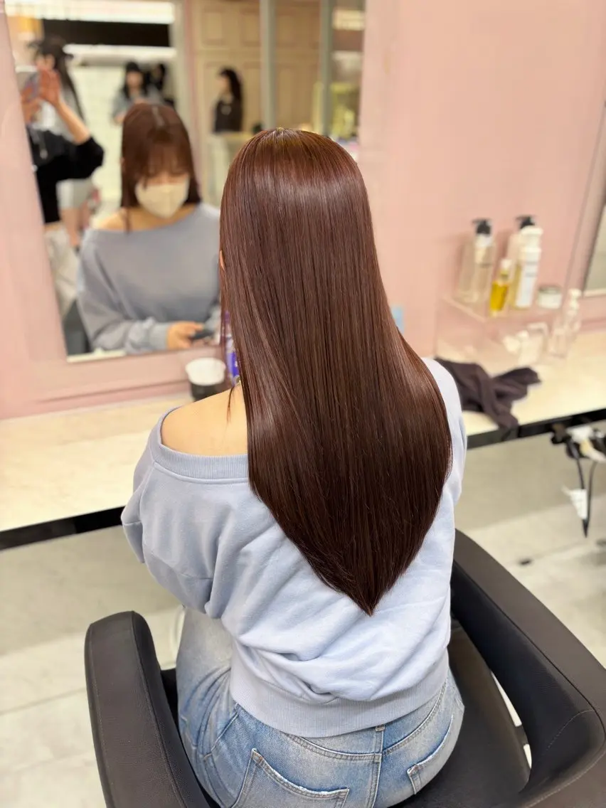ロング カラー ブリーチ ブラウンカラー ダブルカラー ラベンダーカラー 💙ハイトーン韓国風 色白ヘア💙manaのヘアスタイル