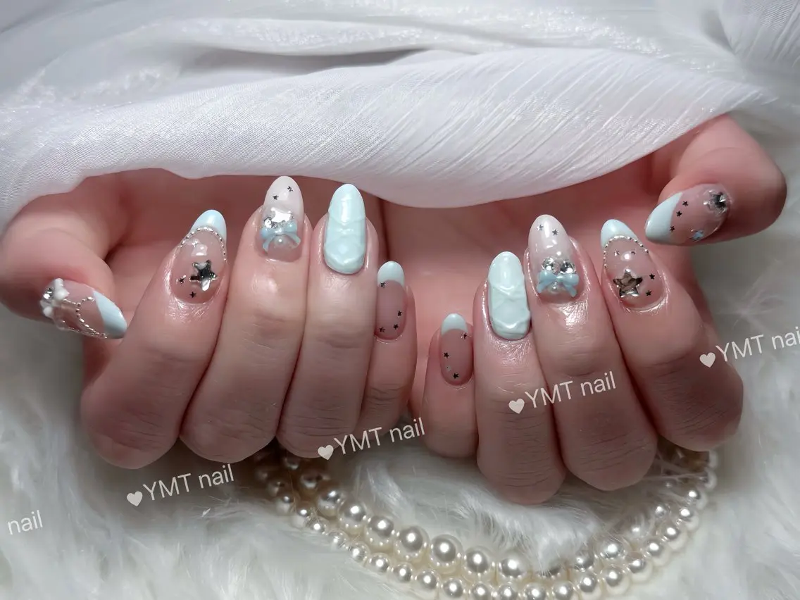 ネイル 長さ出し フットネイル ジェルネイル 韓国ネイル マグネットネイル ハンドネイル YMT NailStudioのネイルデザイン