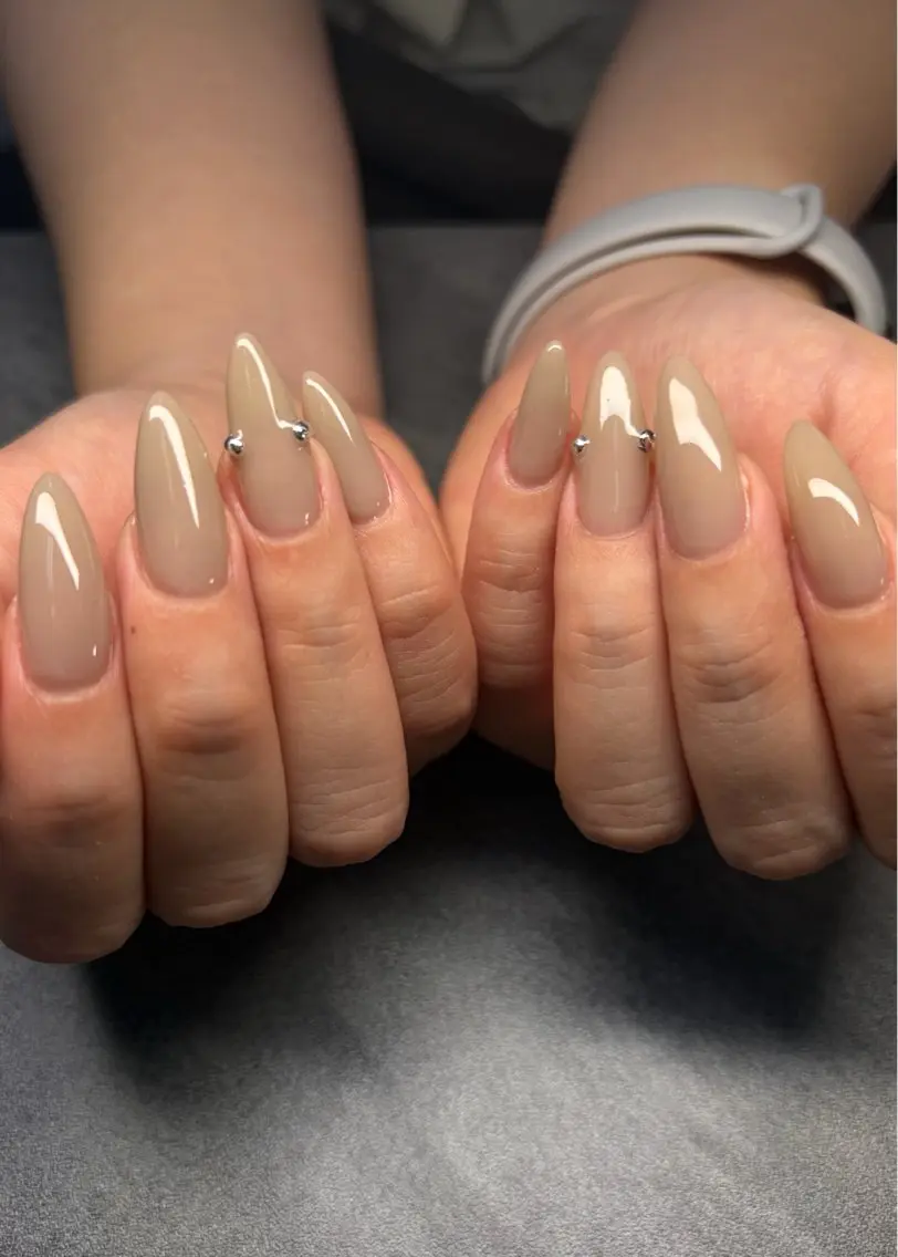 ネイル ワンカラーネイル シルバー ハンドネイル Ann nailのネイルデザイン