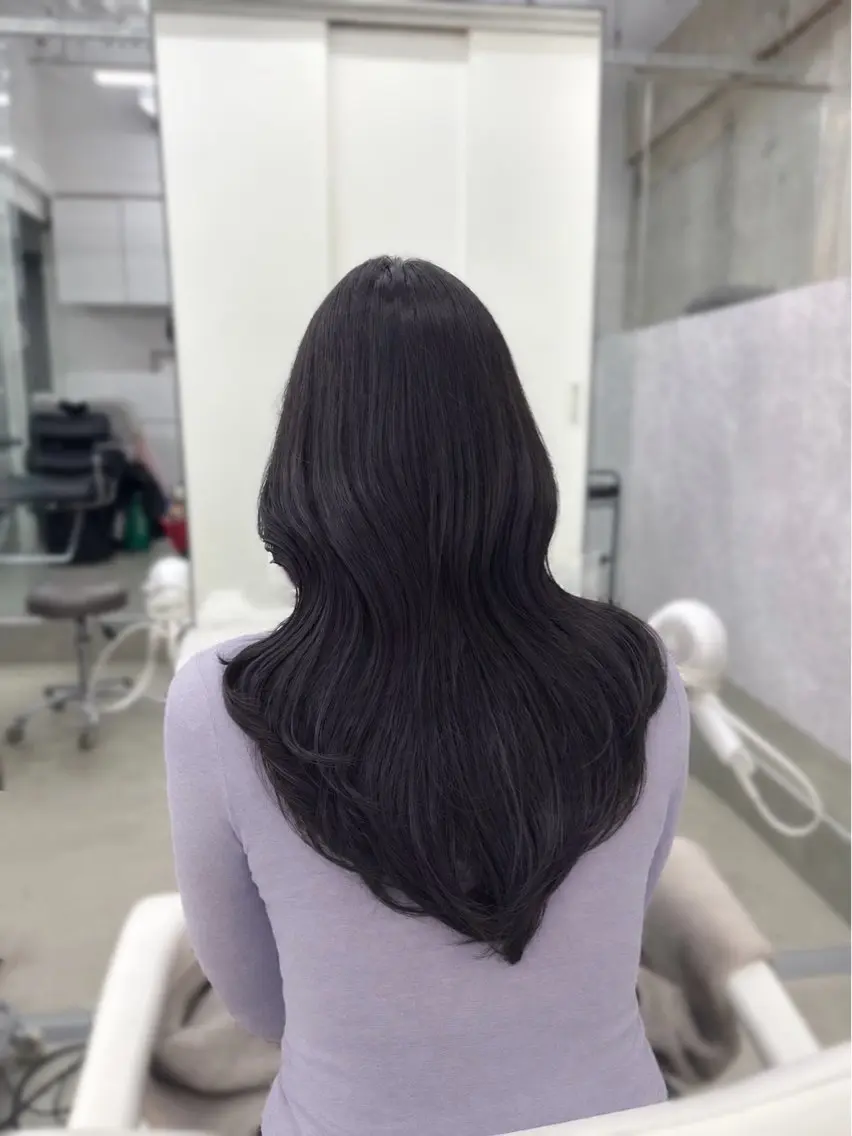 セミロング カット トリートメント 髪質改善×ブリーチ なしカラー/桃愛のヘアスタイル