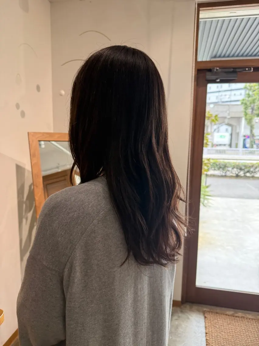 ロング カラー ブラウンカラー ラベンダーカラー カットモデル/安城 美容院/大庭夏音のヘアスタイル