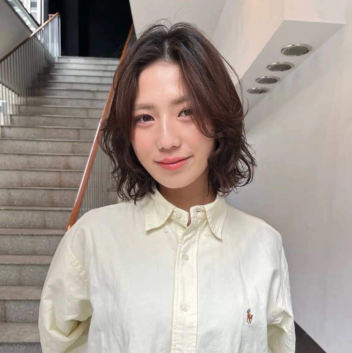 ミディアム パーマ かのうひなこ🌻 ボブカット／パーマのヘアスタイル