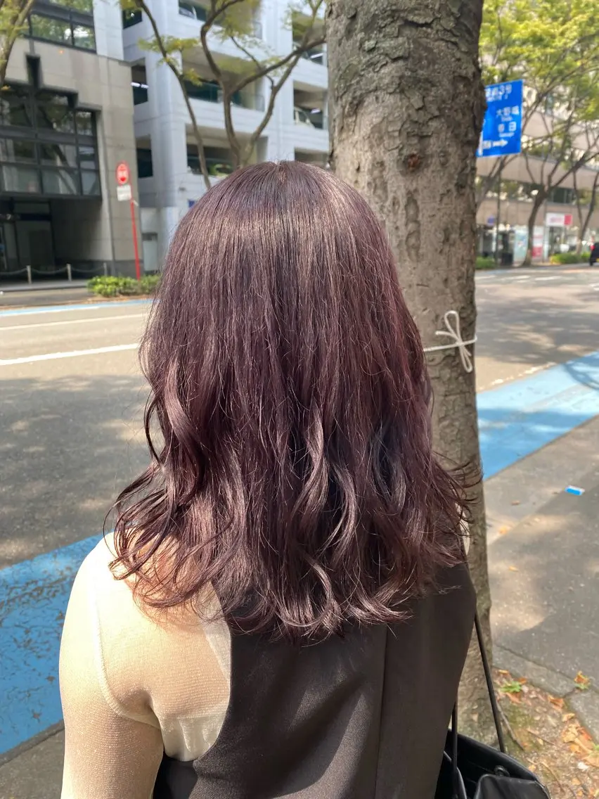 ミディアム カラー ブリーチ 透明感カラー グレージュ ラベンダーカラー ラベンダーグレージュ 博多韓国ヘア /髪質改善【美涼】のヘアスタイル