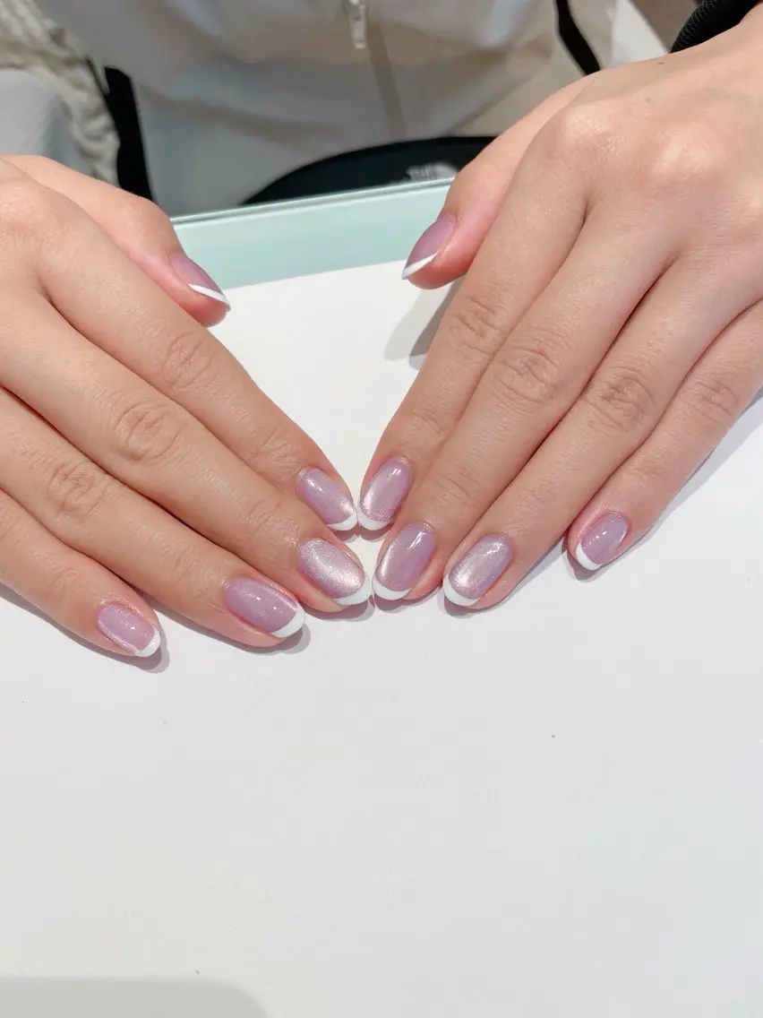 ネイル フレンチネイル マグネットネイル ハンドネイル ハンドケア 西日暮里駅徒歩1分/ NAIL106Gのネイルデザイン