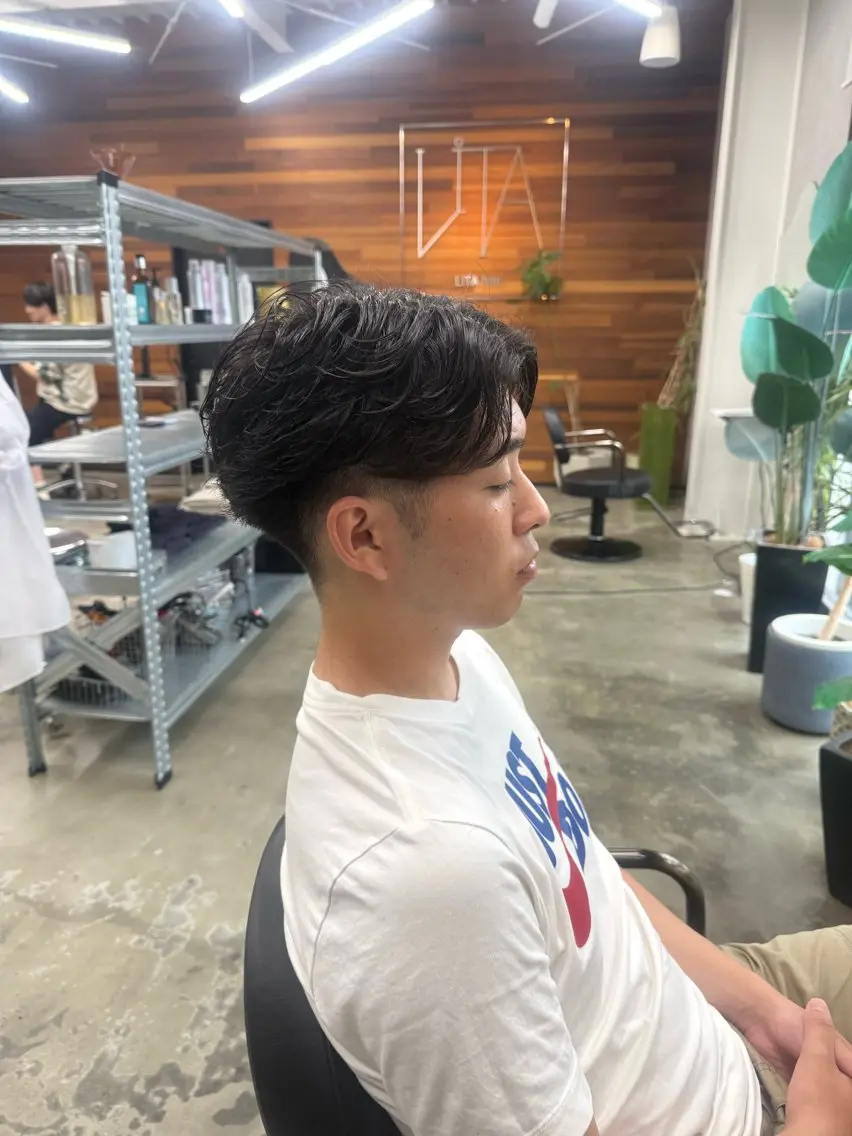 ミディアム ミディアムパーマ カット パーマ LITA hair メンズ専門野上晃生のヘアスタイル