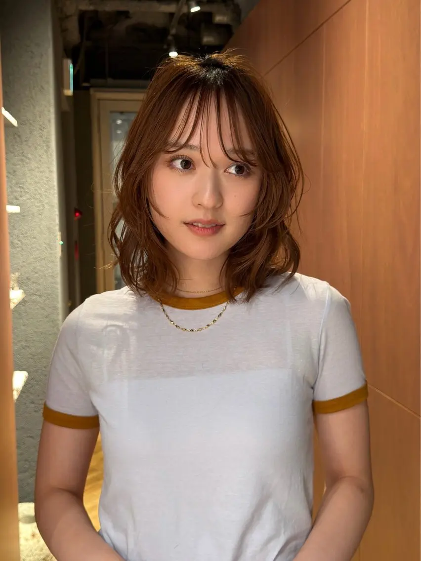 ミディアム カラー 銀座/骨格診断 垢抜けレイヤー/菅原のヘアスタイル