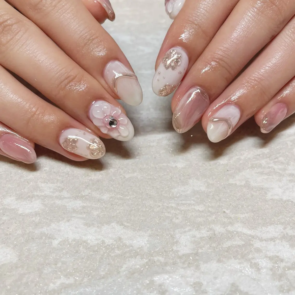 ネイル ニュアンスネイル ピンク ハンドネイル Tsukahara 🌷仙台PARCOのネイルデザイン