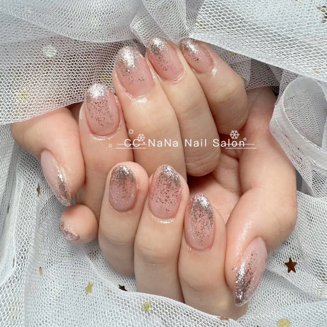 ネイル チークネイル フラッシュネイル ハート キラキラネイル 韓国ネイル 💎CC・NaNa 韓国風ネイル🌙Cのネイルデザイン