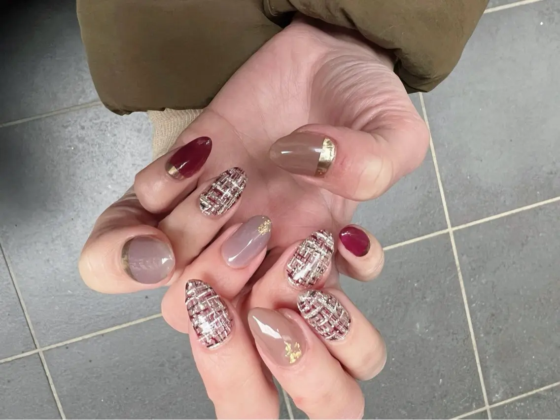 ネイル ツイードネイル ハンドネイル nail salon nommi yukaのネイルデザイン