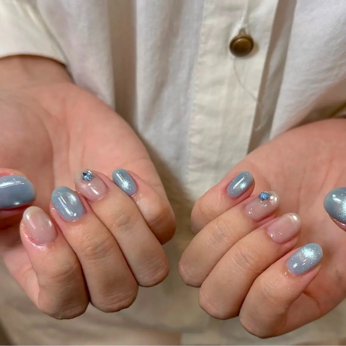 ネイル チークネイル ドット フレンチネイル グラデーション 韓国ネイル Minette nailrinrinのネイルデザイン