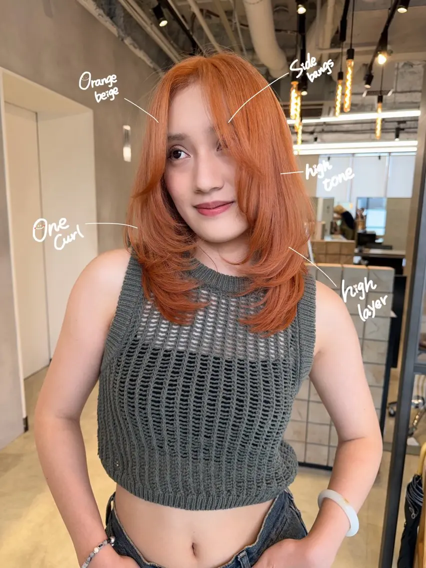 ミディアム カラー ベージュカラー オレンジ オレンジベージュ カット ヘアカラー トリートメント ブリーチ特化🌻 ショート/akaneのヘアスタイル