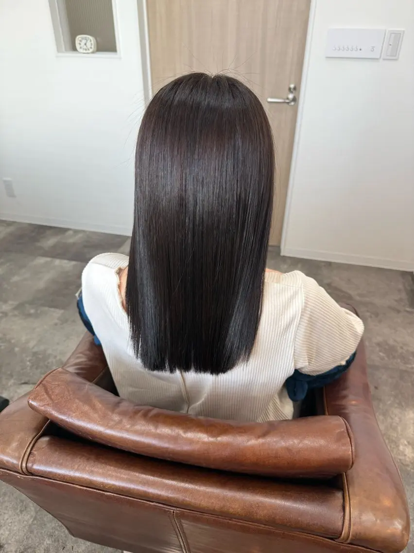 セミロング カラー 透明感カラー グレージュ オレンジ 髪質改善 縮毛矯正 カット ヘアカラー トリートメント GOODDAY 🫧Manami🫧のヘアスタイル