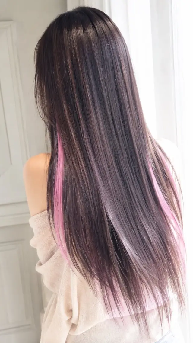 🟥【最安値‼️胸下からヘソ長さ】シールエクステ100本+エクステカット【色豊富🌈ヘアティンセルも⭕️】の写真