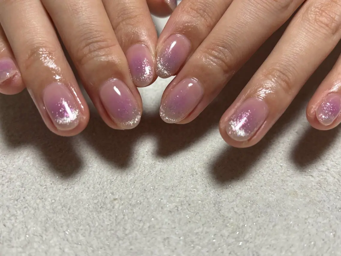 ネイル オーロラネイル チークネイル フットネイル フレンチネイル ジェルネイル ハンドネイル kiki nail &brow二子玉川のネイルデザイン