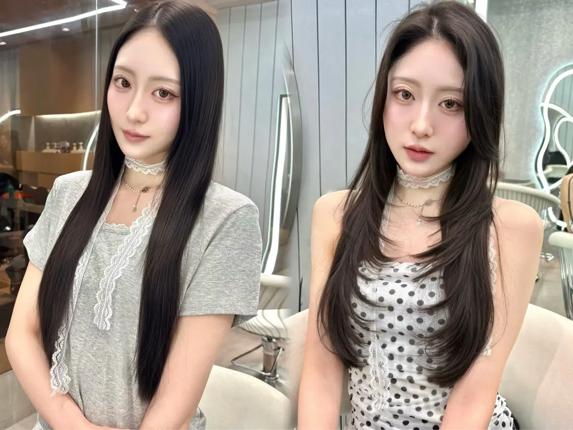 ロング ヘアアレンジ アッシュ ボブ くびれヘア 顔まわりレイヤー 顔周りカット カット 縮毛矯正 トリートメント ヘアセット 大宮‎縮毛矯正🩵 レイヤー　佐藤和のヘアスタイル