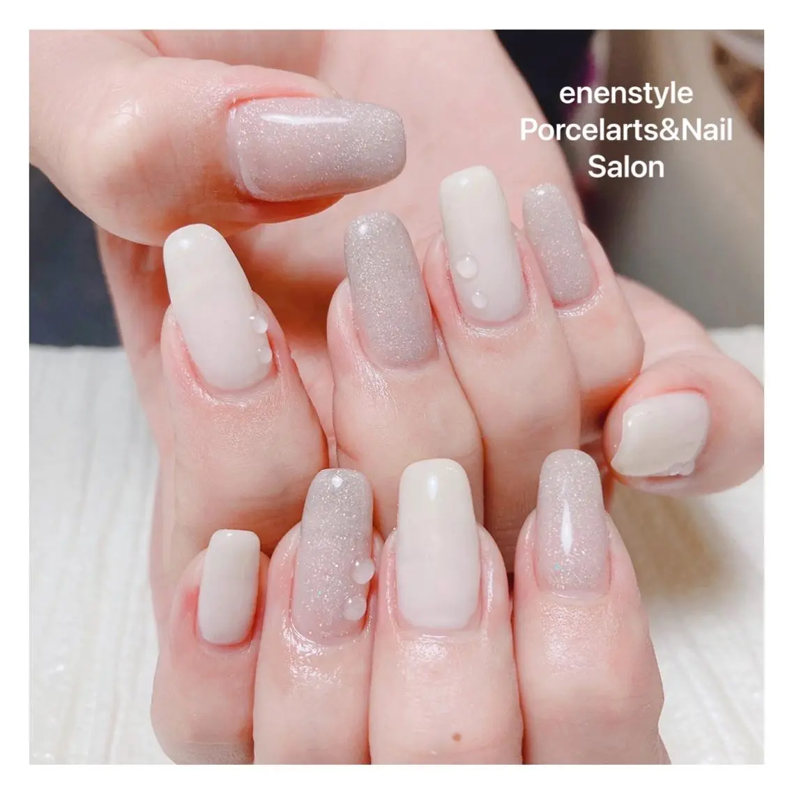 ミディアム ネイル ハンドネイル 🐾enen style 🐾のネイルデザイン