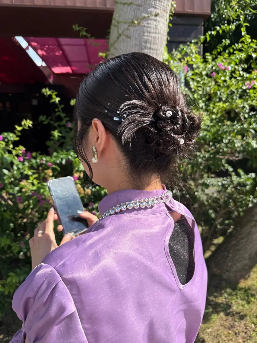 ミディアム ヘアアレンジ 鹿児島 聖来のヘアスタイル