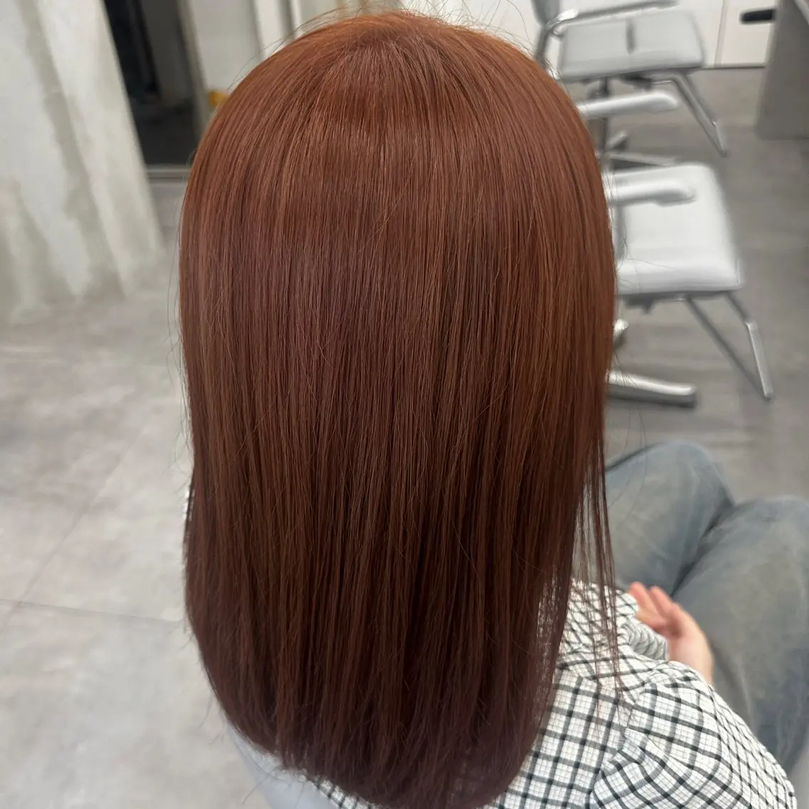 セミロング ピンクブラウン ヘアカラー ボブハイトーン 🖤Ayame🖤のヘアスタイル