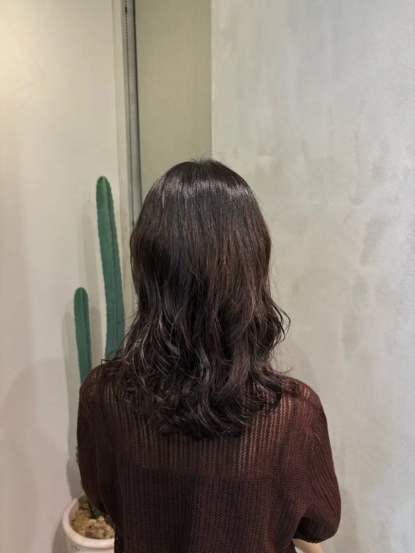 ミディアム パーマ 宮島 華湖のヘアスタイル