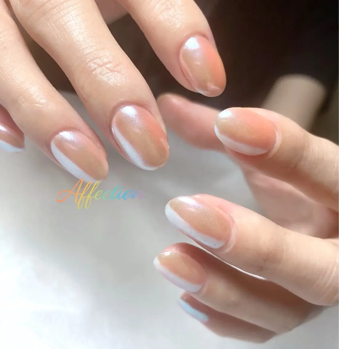 ネイル オーロラネイル ピンク affection 9のネイルデザイン