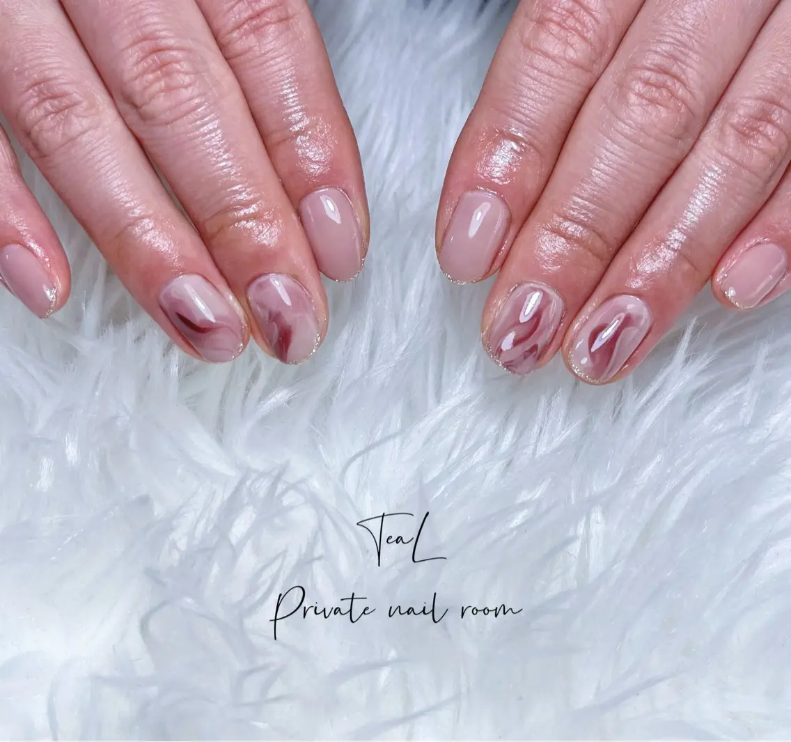 ネイル ニュアンスネイル オフィスネイル シンプルネイル TeaL nailのネイルデザイン