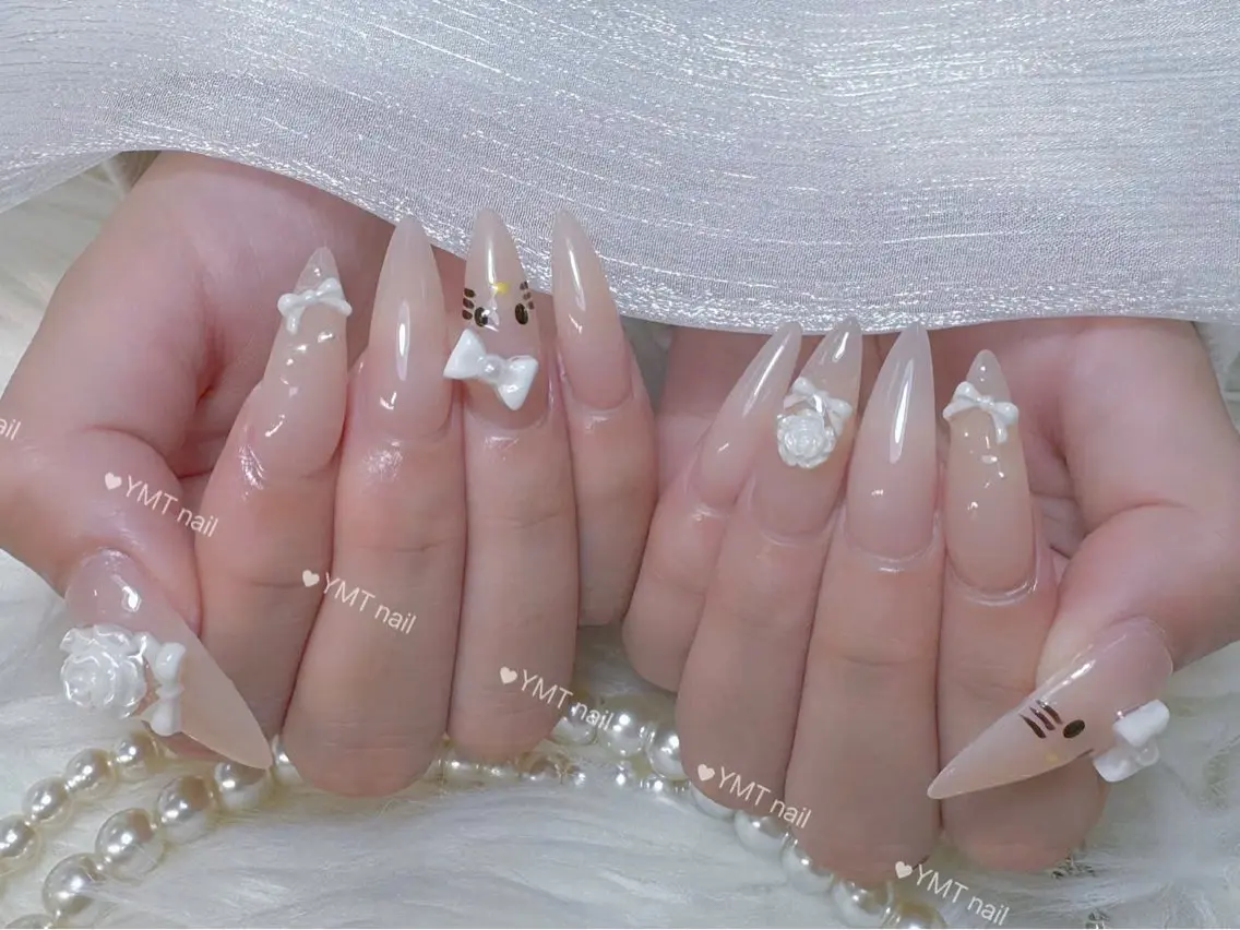 ネイル 長さ出し フットネイル ジェルネイル 韓国ネイル マグネットネイル ハンドネイル YMT NailStudioのネイルデザイン