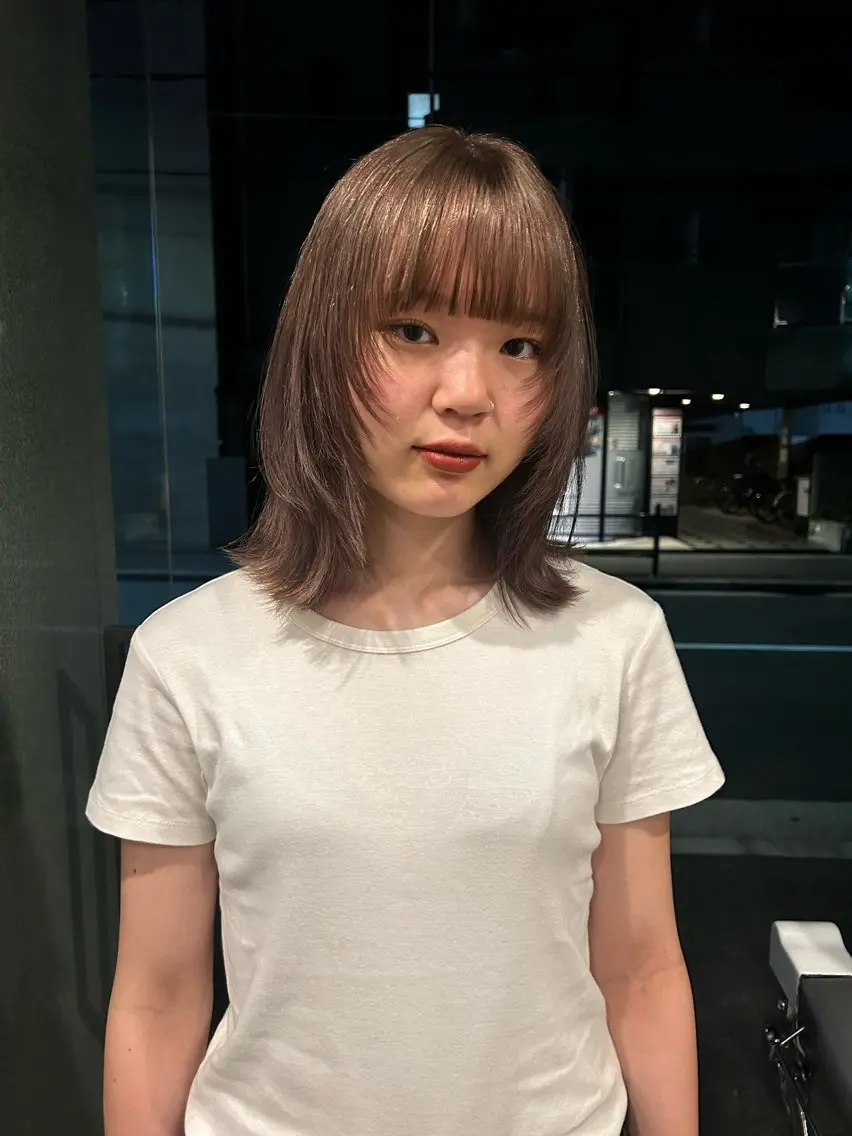 ミディアム カラー カット ヘアカラー トリートメント 心斎橋/レイヤー/ パーマ/モエのヘアスタイル